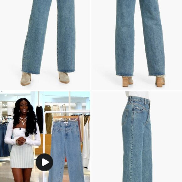 SLVRLAKE Grace Double Yoke High Waist Wide Leg Jeans Born to Run - Picture 4 of 4